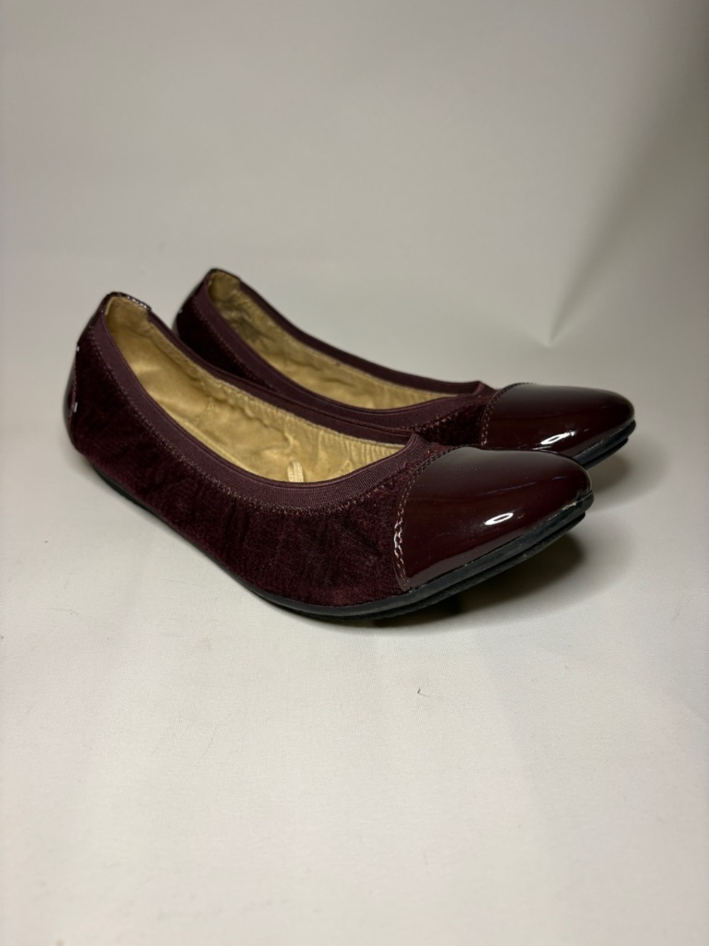 Croft & Barrow Sophie Ballet Flat Burgundy Cap Toe Size 7